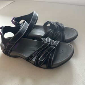 Teva Women's Tirra sandals in black and purple.